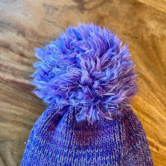 All In Motion Purple Fleece Cuffed Puff Beanie - Picture 3 of 9